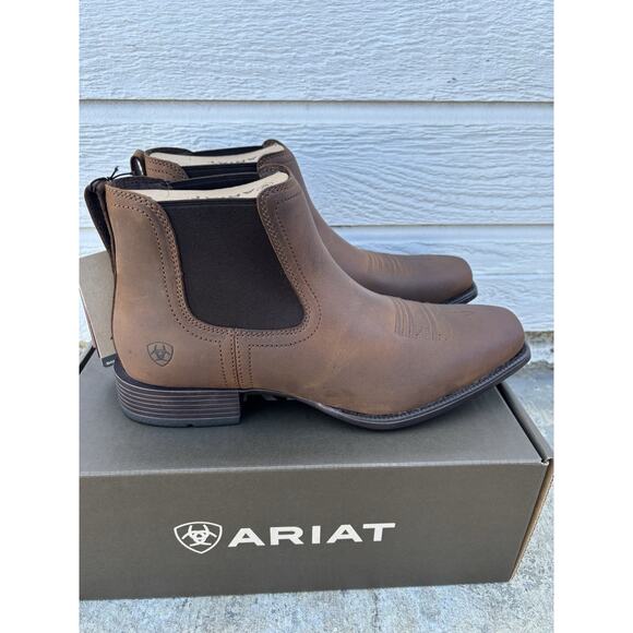 Ariat Booker Ultra Square Toe Mens Size 7.5 EE Oily Distressed Tan Chelsea Boots main image 7